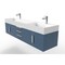 Castello Usa Amazon 72" Wall Mounted Blue Vanity With White Top And Brushed Nickel Handles CB-MC-72BLU-BN-2056-WH - alternate 2